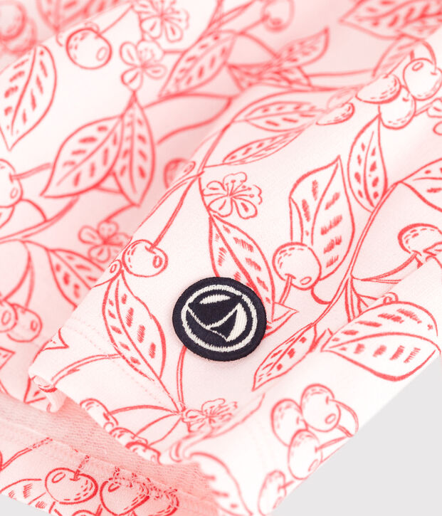 Short enfant en coton imprim&eacute; rose/rouge