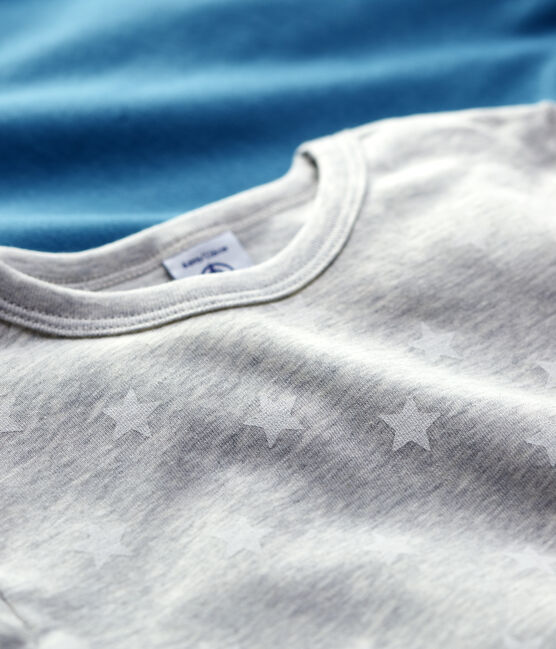 Lot de 2 tee shirts manches longues imprimé étoiles petit garçon en coton variante 1