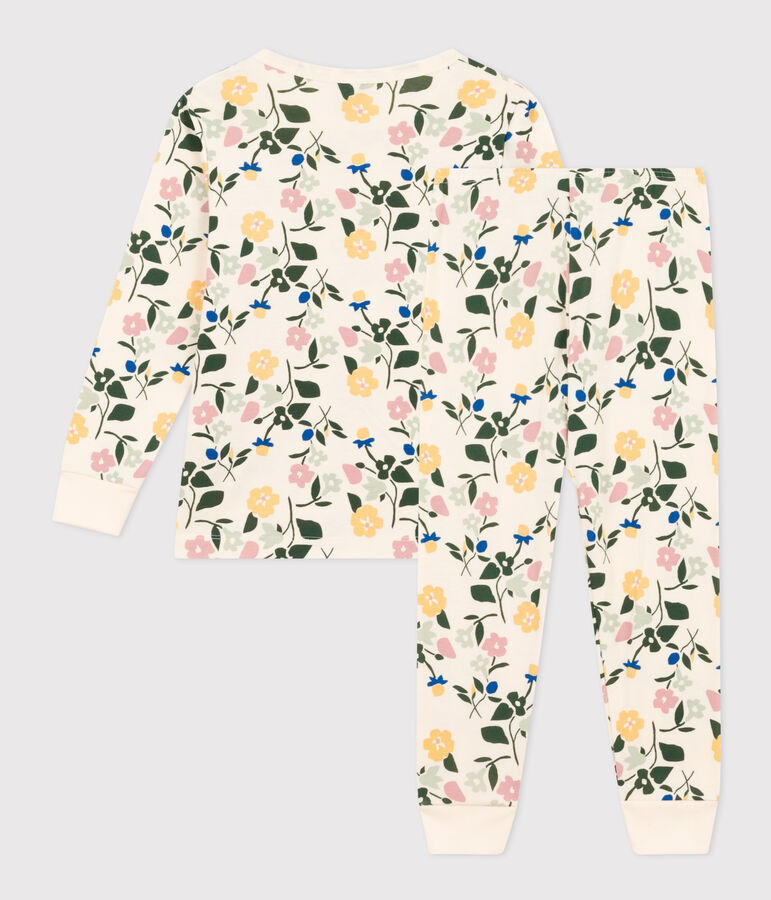 Pyjama imprim&eacute; en coton motif fleurs enfant blanc AVALANCHE/ MULTICO
