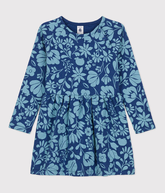 Robe fleurie manches longues en tubique enfant fille CREPUSCULE/ ROVER