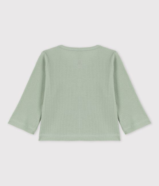 Cardigan en coton et lyocell bébé vert HERBIER