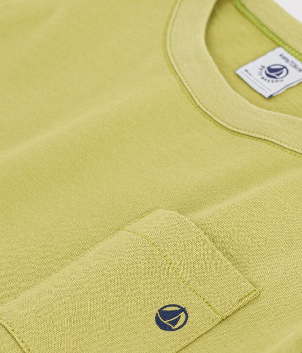 Tee-shirt enfant manches courtes en coton uni vert