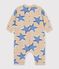 Combinaison longue b&eacute;b&eacute; en coton imprim&eacute; &eacute;toiles beige/multicouleur