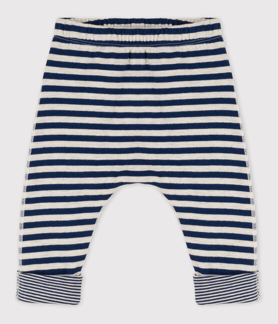 Pantalon bébé rayé en tubique bleu MEDIEVAL/ MONTELIMAR