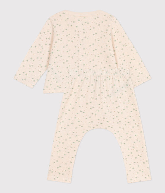 Ensemble bébé deux pièces en coton blanc AVALANCHE/ MULTICO