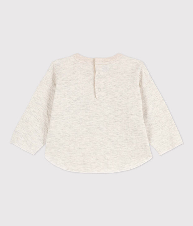 Tee-shirt manches longues b&eacute;b&eacute; en tubique beige chin&eacute;