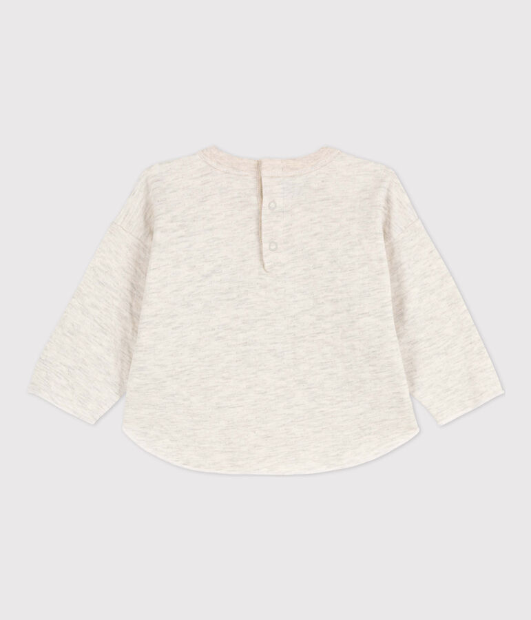 Tee-shirt manches longues b&eacute;b&eacute; en tubique beige