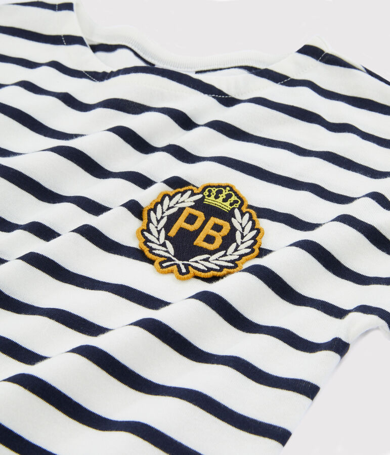 Tee-shirt enfant garcon blanc/bleu