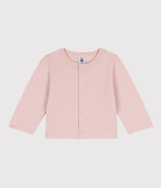 Cardigan bébé en tubique uni rose SALINE