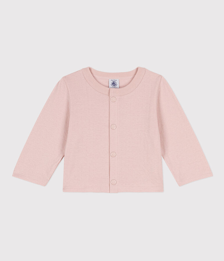 Cardigan b&eacute;b&eacute; en tubique uni rose SALINE
