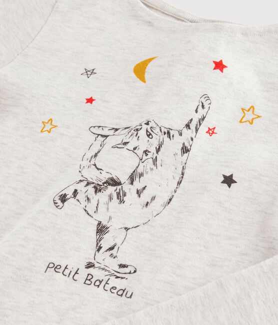 Tee-shirt sérigraphié enfant fille beige MONTELIMAR CHINE