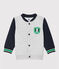 Cardigan bébé garçon en molleton gris BELUGA/blanc MULTICO