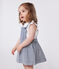 Robe salopette bébé en coton rayée bleu MEDIEVAL/blanc MARSHMALLOW