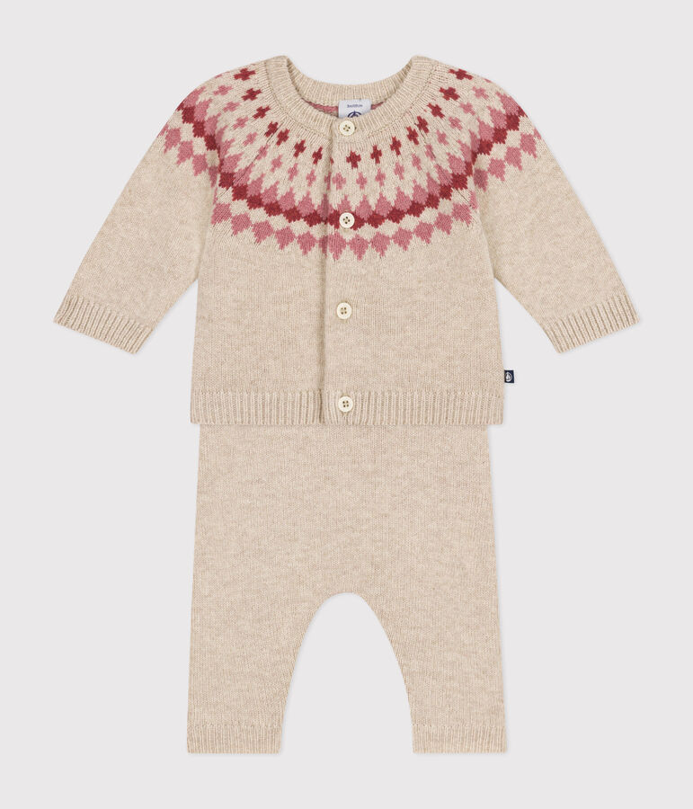 Ensemble 2 pi&egrave;ces en tricot b&eacute;b&eacute; rose AVALANCHE/ ROSEWOOD