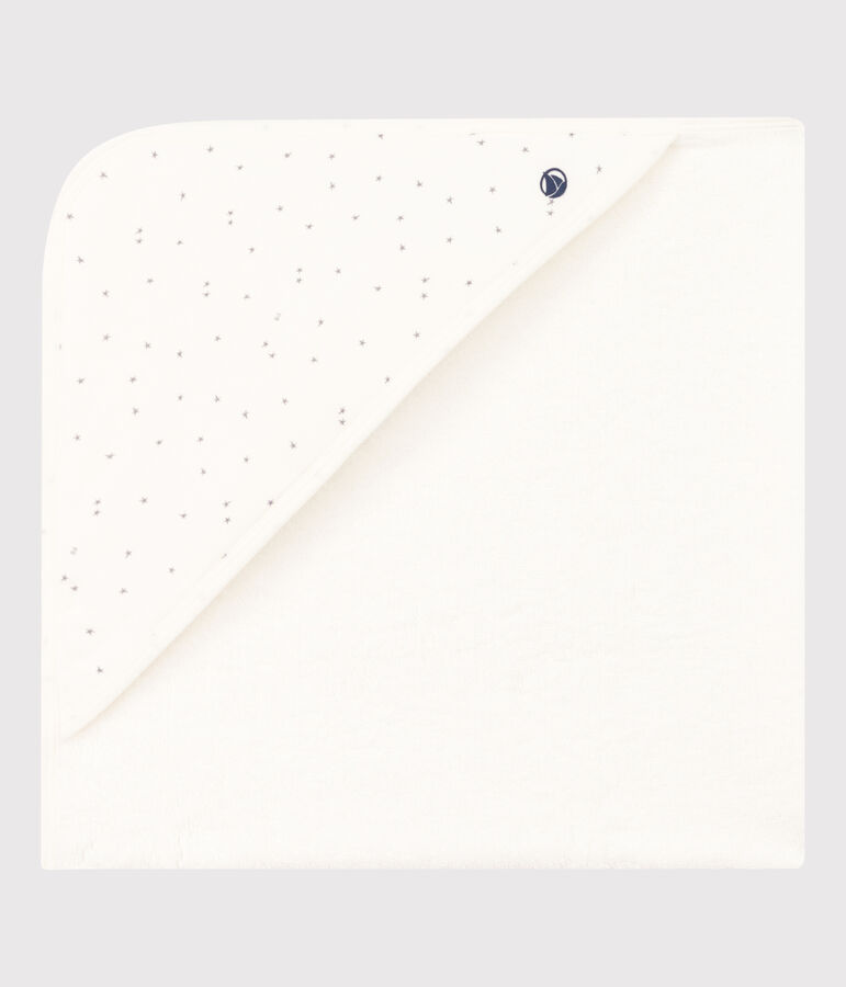 Carr&eacute; de bain en &eacute;ponge blanc MARSHMALLOW/gris GRIS