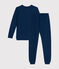 Pyjama uni en bouclette éponge grattée junior bleu INCOGNITO