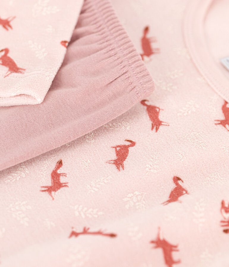 Pyjama en velours enfant rose/multicouleur