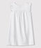 Chemise de nuit blanche petite fille en coton fin blanc ECUME