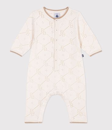 Combinaison longue bébé en tricot de coton ajouré