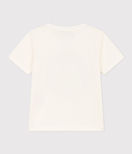 Tee-shirt manches courtes en coton enfant fille / garçon blanc MARSHMALLOW