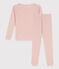 Pyjama uni en coton et lyocell enfant rose SALINE