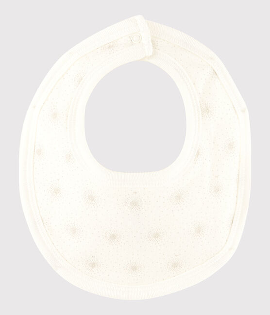 Bavoir blanc imprimé bébé en tubique blanc MARSHMALLOW/blanc MULTICO