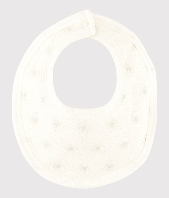 Bavoir blanc imprimé bébé en tubique blanc MARSHMALLOW/blanc MULTICO