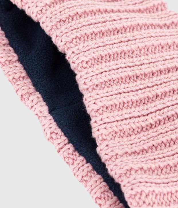 Snood b&eacute;b&eacute; en tricot doubl&eacute; en polaire rose