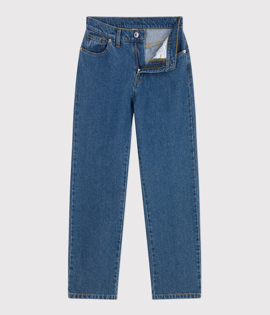 Pantalon droit en denim Femme bleu DENIM MOYEN