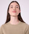 Tee-shirt femme en coton manches courtes uni beige