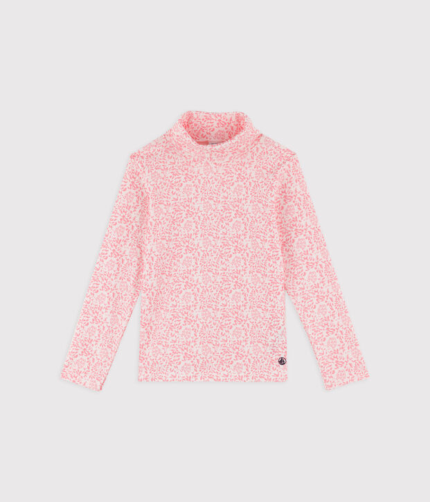 Sous-pull &agrave; imprim&eacute; enfant gar&ccedil;on fille blanc/rose
