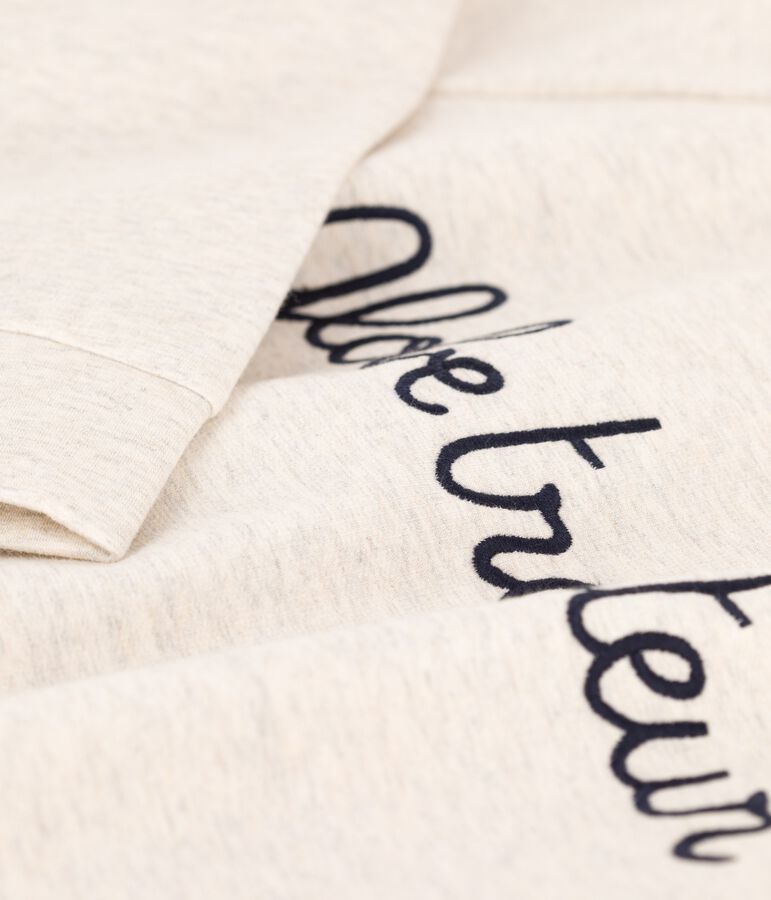 Sweatshirt en molleton brod&eacute; Femme beige