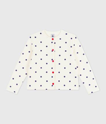 Cardigan enfant en coton imprimé pois