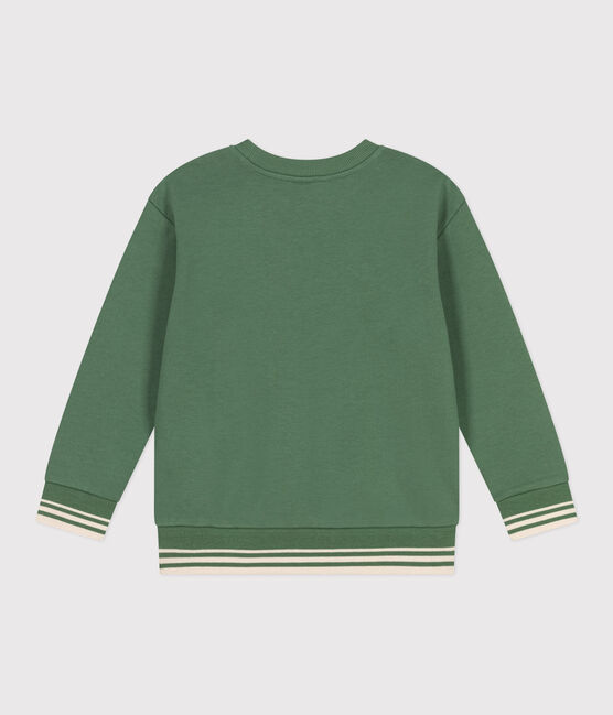 Sweatshirt enfant mixte en coton mprimé vert PALMERAIE