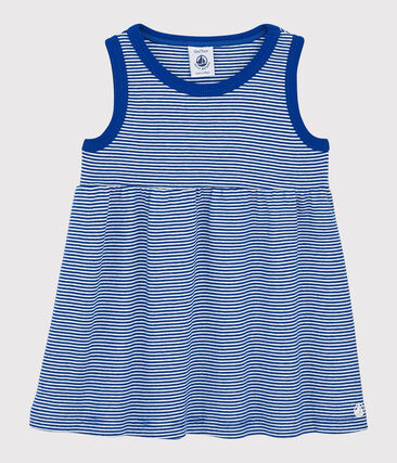 PETIT BATEAU - Robe rayée sans manches en côte bébé fille