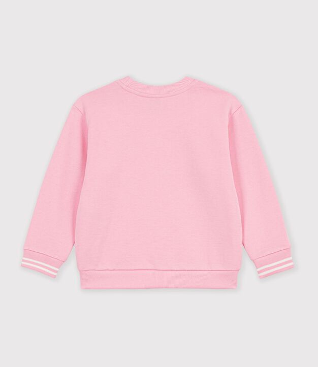 Sweatshirt enfant en coton uni rose