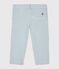 Pantalon bébé garçon en seersucker bleu ACIER/blanc MARSHMALLOW