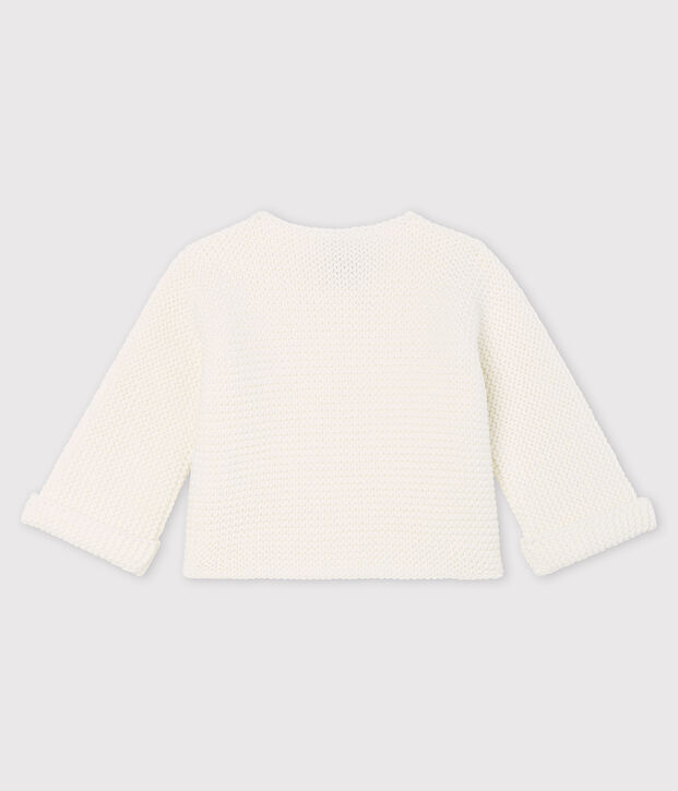 Cardigan en tricot de coton biologique b&eacute;b&eacute; blanc