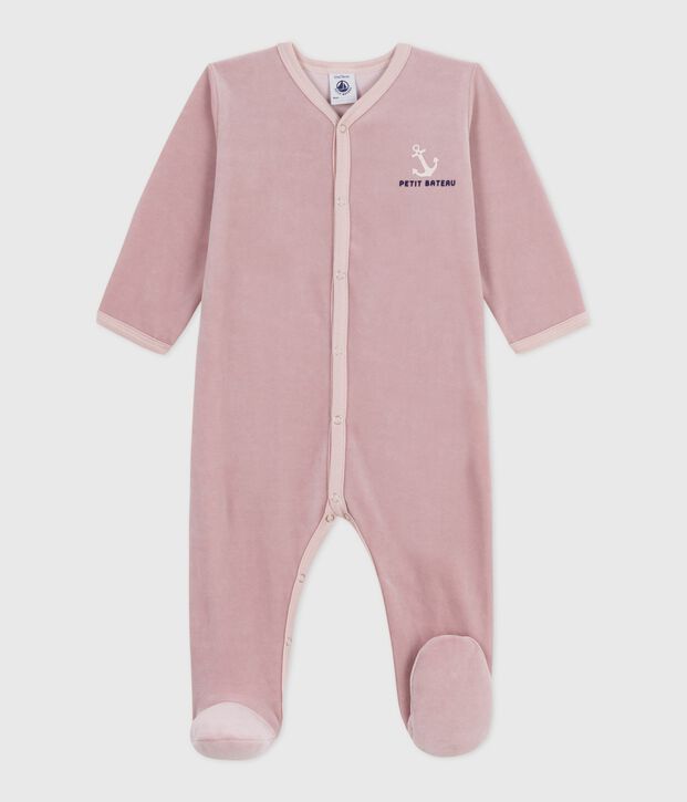 Dors bien en velours b&eacute;b&eacute; rose/multicouleur