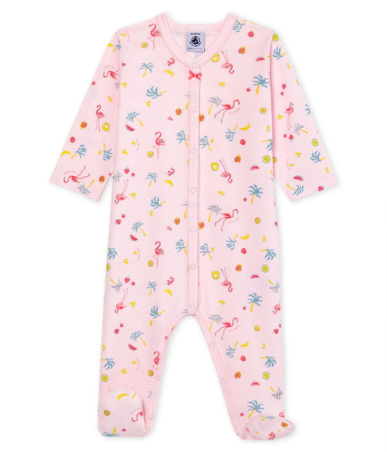 Dors bien b&eacute;b&eacute; fille en c&ocirc;te rose VIENNE/blanc MULTICO