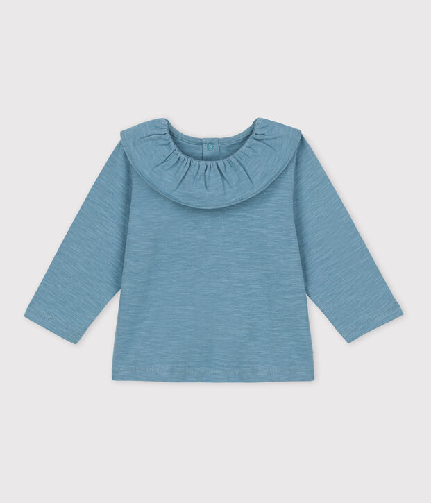 Blouse manches longues b&eacute;b&eacute; en jersey l&eacute;ger bleu