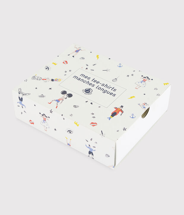 Lot de 2 tee-shirts manches longues imprim&eacute; festif petit gar&ccedil;on multicouleur