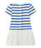 Robe bébé fille manches courtes blanc MARSHMALLOW/bleu PERSE