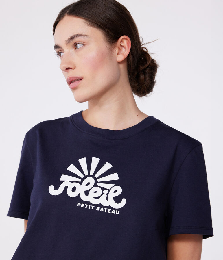 Tee-shirt Femme Le Droit en coton uni bleu SMOKING