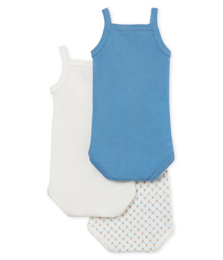 Lot de 3 bodies &agrave; bretelles b&eacute;b&eacute; fille multicouleur