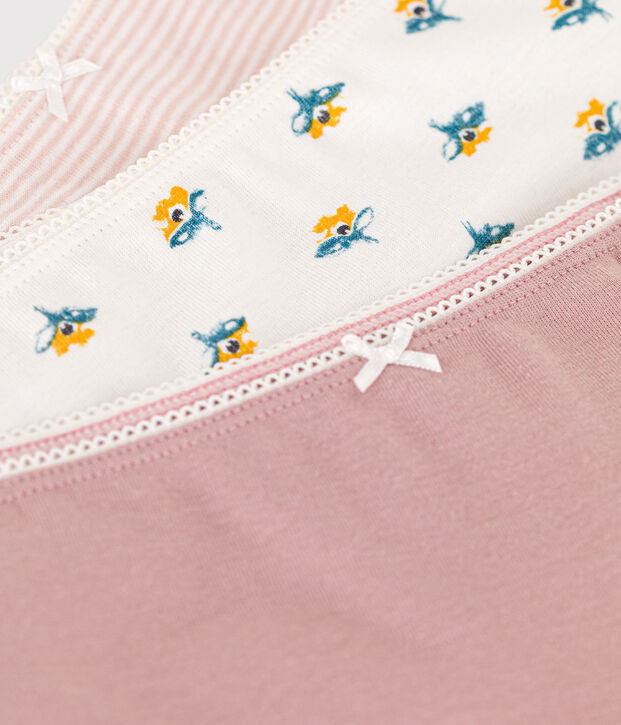 Lot de 3 shorties fleur en coton petite fille multicouleur