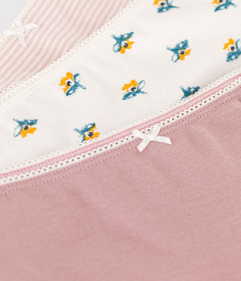 Lot de 3 shorties fleur en coton petite fille variante 1