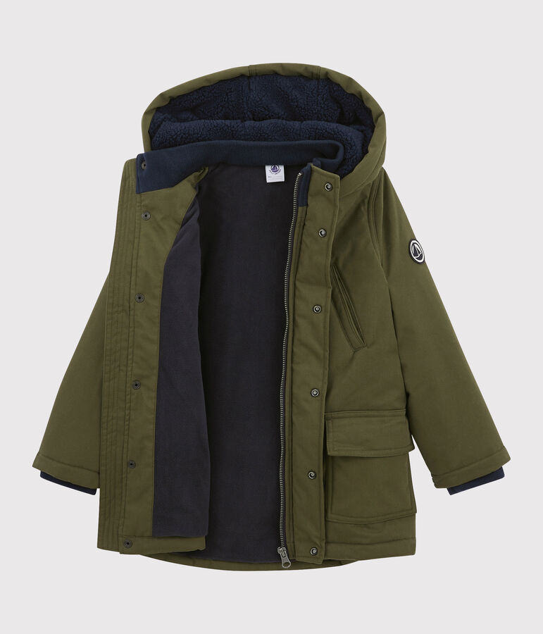 Parka enfant gar&ccedil;on vert MILITARY