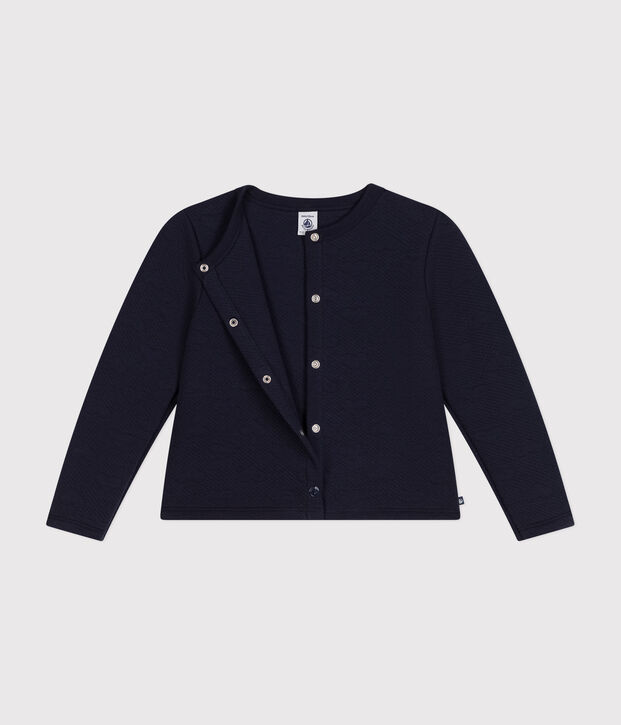 Cardigan en tubique enfant fille bleu