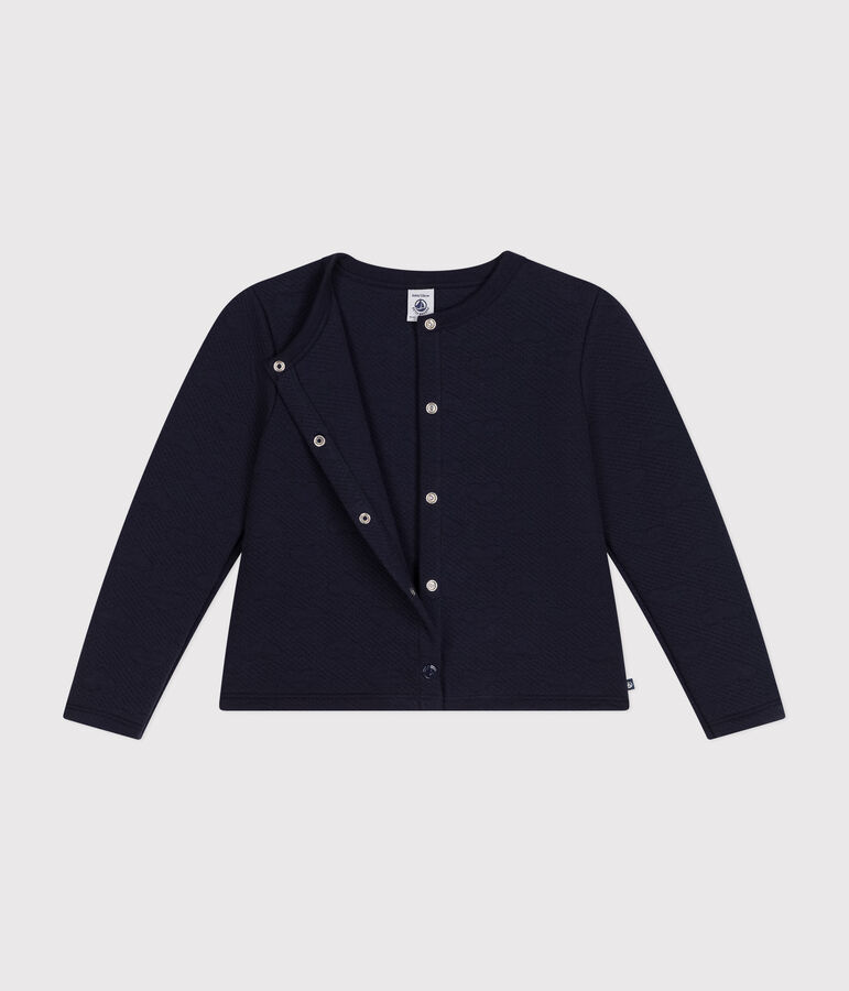 Cardigan en tubique enfant fille bleu SMOKING